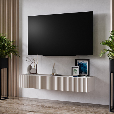 Тумба навесная под ТВ шампанское 150